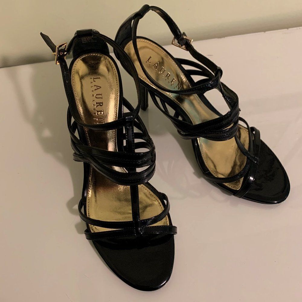 Lauren Ralph Lauren new never worn strappy spike heel dress sandal, Sz 8 1/2